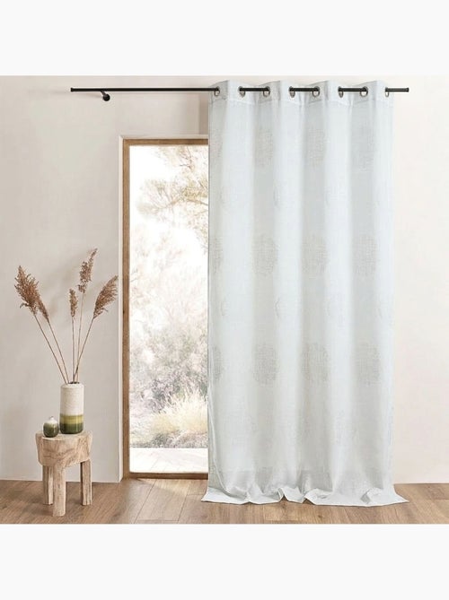 Rideau jacquard à motifs ronds chinés - Kiabi