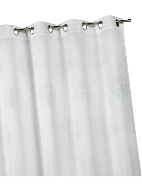 Rideau jacquard à motifs ronds chinés - Kiabi