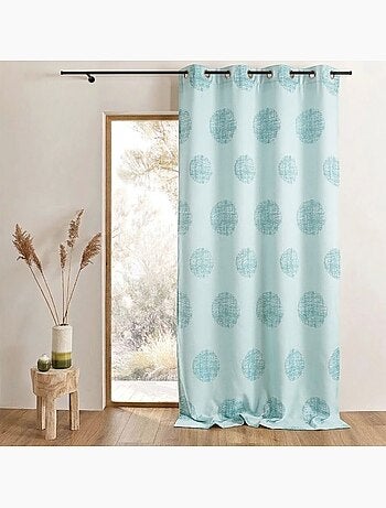 Rideau jacquard à motifs ronds chinés