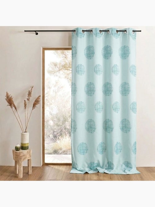 Rideau jacquard à motifs ronds chinés - Kiabi