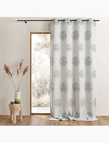 Rideau jacquard à motifs ronds chinés