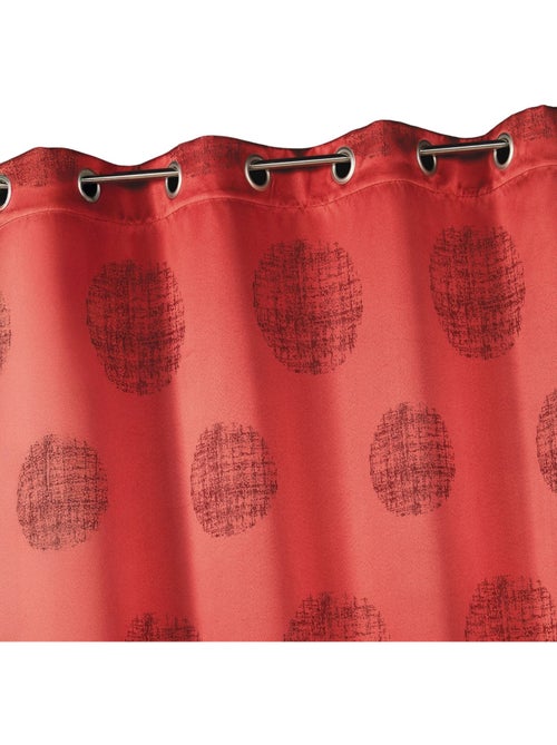 Rideau jacquard à motifs ronds chinés - Kiabi
