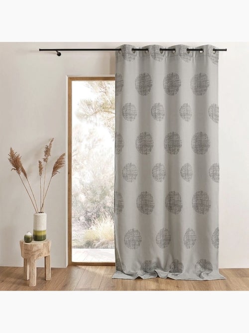 Rideau jacquard à motifs ronds chinés - Kiabi