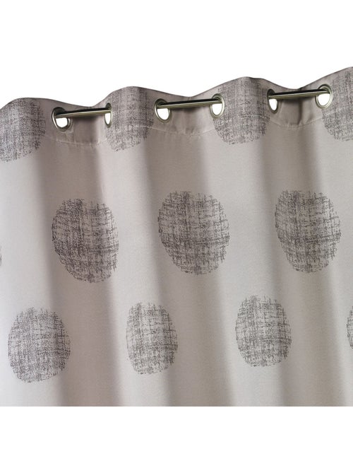 Rideau jacquard à motifs ronds chinés - Kiabi