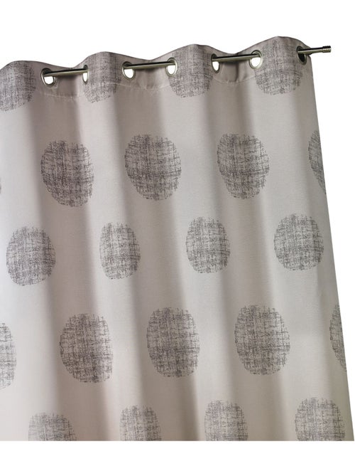 Rideau jacquard à motifs ronds chinés - Kiabi