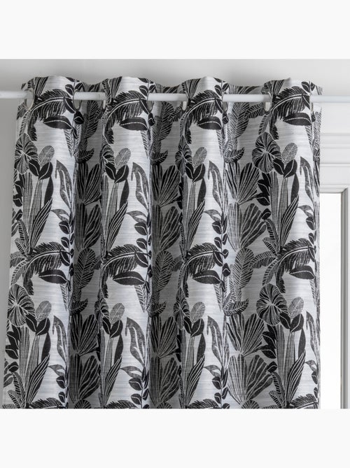 Rideau jacquard à motifs végétaux à oeillets bejuco - Kiabi