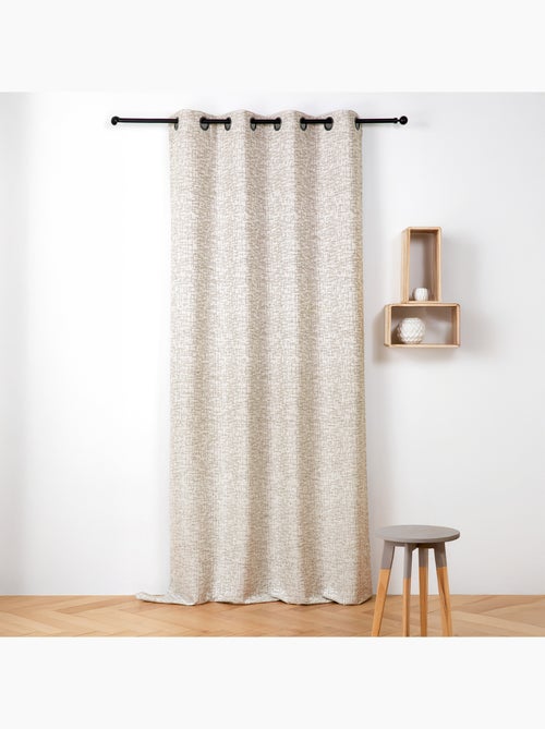 Rideau jacquard à oeillets  - Effet tweed - Kiabi