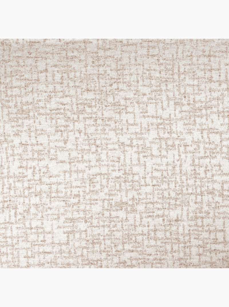 Rideau jacquard à oeillets  - Effet tweed Beige - Kiabi