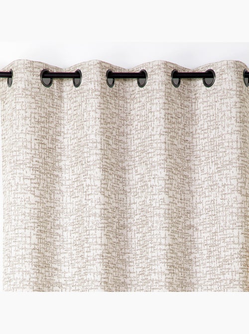 Rideau jacquard à oeillets  - Effet tweed - Kiabi