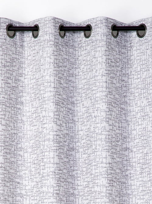 Rideau jacquard à oeillets  - Effet tweed - Kiabi