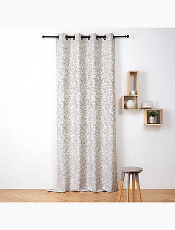Rideau jacquard à oeillets - Effet tweed