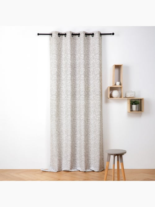 Rideau jacquard à oeillets  - Effet tweed - Kiabi