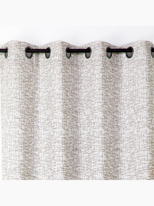 Rideau jacquard à oeillets  - Effet tweed - Kiabi