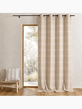 Rideau jacquard à pois ton sur ton
