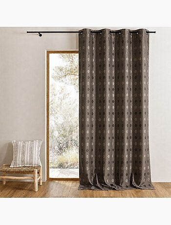 Rideau jacquard à pois ton sur ton