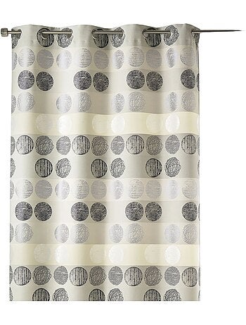 Rideau jacquard à rayures horizontales et pois