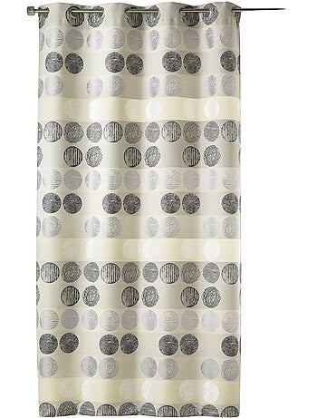 Rideau jacquard à rayures horizontales et pois