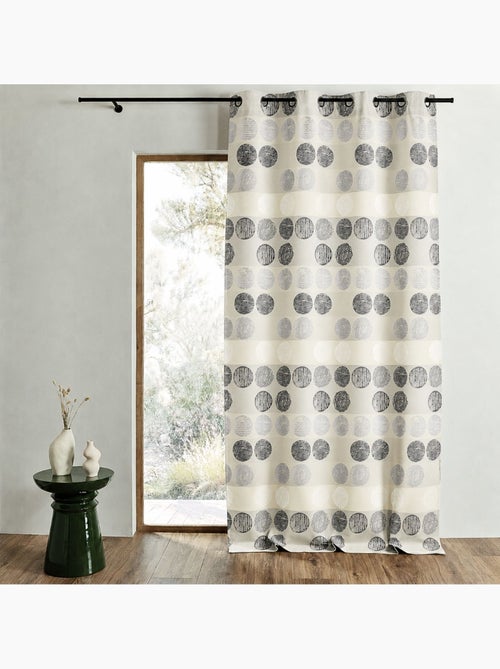 Rideau jacquard à rayures horizontales et pois - Kiabi Rideau jacquard à rayures horizontales et pois - Kiabi
