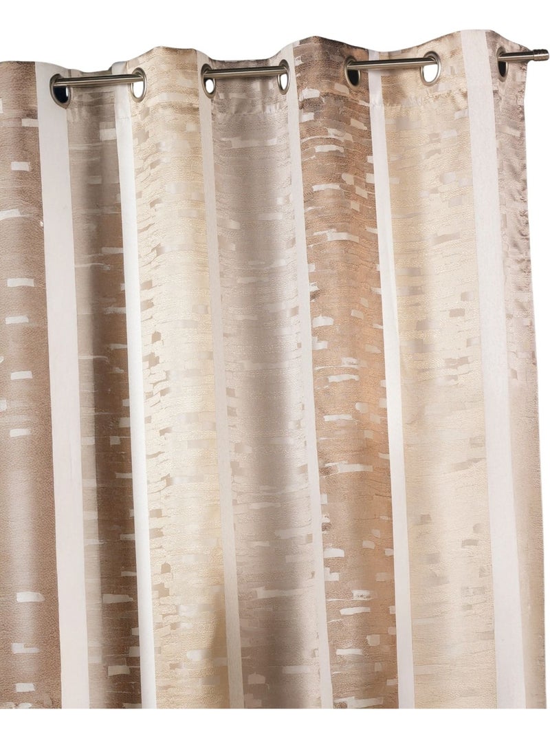 Rideau jacquard à rayures verticales colorées Beige - Kiabi