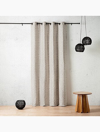 Rideau jacquard abstrait texturé à oeillets