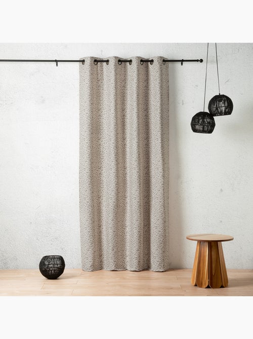 Rideau jacquard abstrait texturé à oeillets - Kiabi