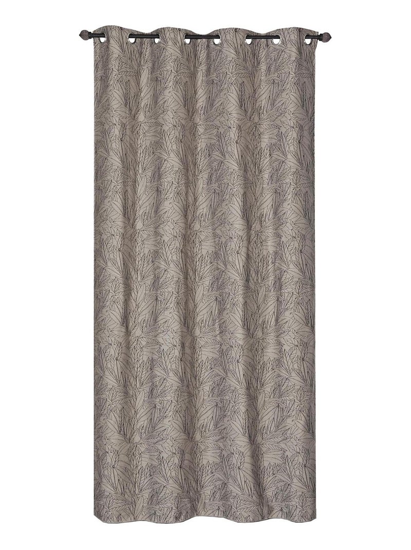Rideau Jacquard Base Plombée - prêt à Poser. Beige - Kiabi