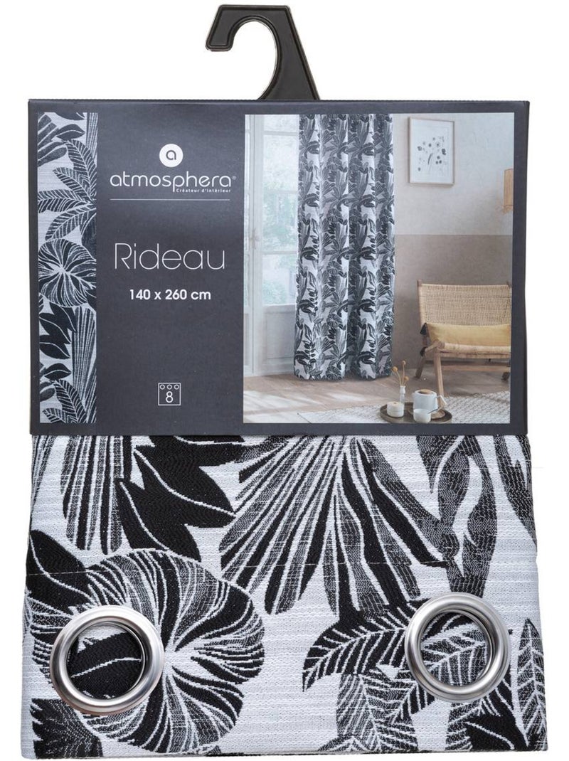 Rideau jacquard BEJUCO Noir - Kiabi