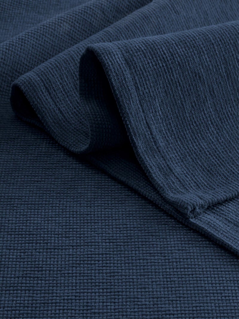 Rideau jacquard chenille "Austin" Bleu marine - Kiabi