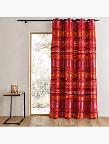 Rideau jacquard coloré rayé