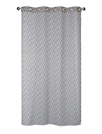 Rideau Jacquard courbes fantaisies - prêt à poser.