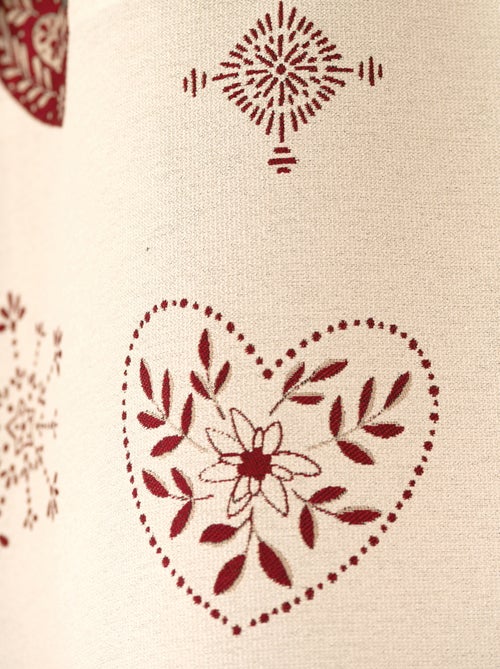 Rideau jacquard d’ameublement avec motifs chalets et cœurs - Kiabi