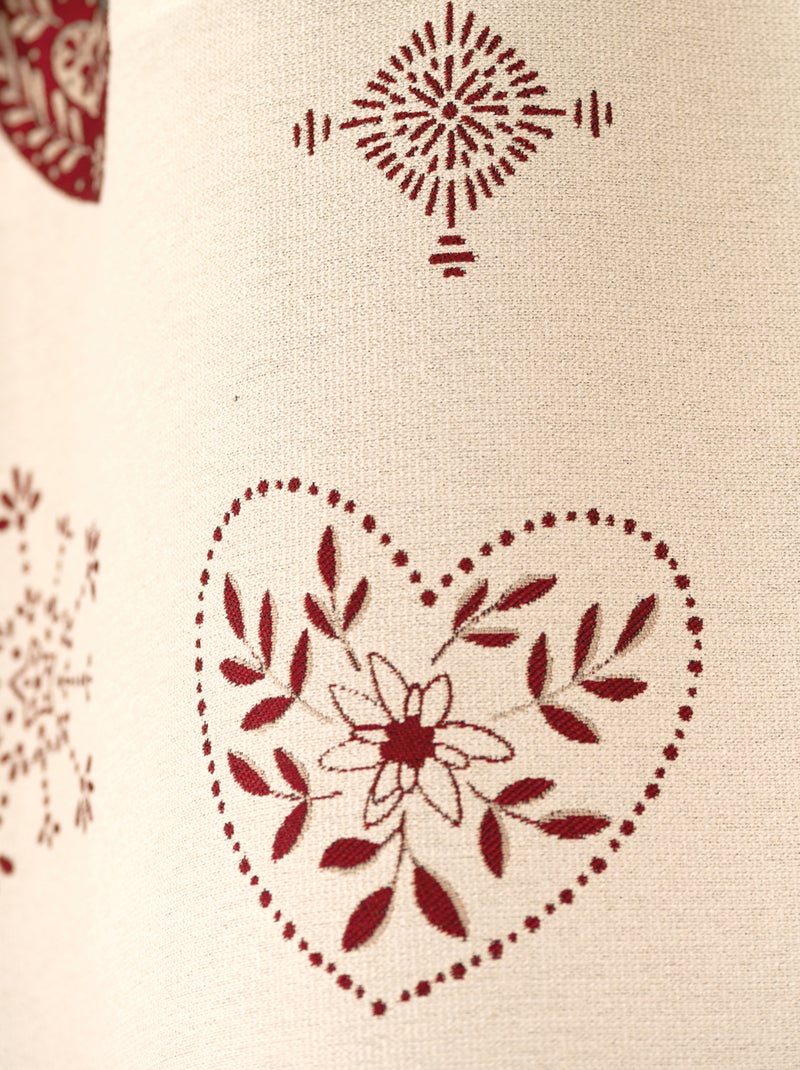 Rideau jacquard d’ameublement avec motifs chalets et cœurs Rouge - Kiabi