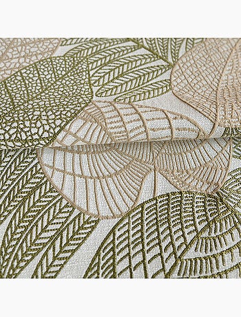 Rideau jacquard en poly-coton à motifs feuilles