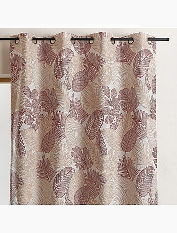 Rideau jacquard en poly-coton à motifs feuilles