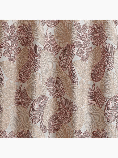 Rideau jacquard en poly-coton à motifs feuilles - Kiabi
