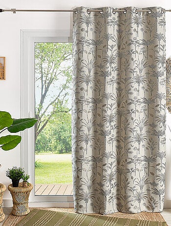 Rideau Jacquard exotique motif palmier