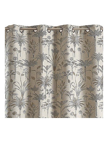 Rideau Jacquard exotique motif palmier