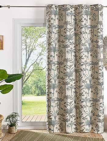 Rideau Jacquard exotique motif palmier
