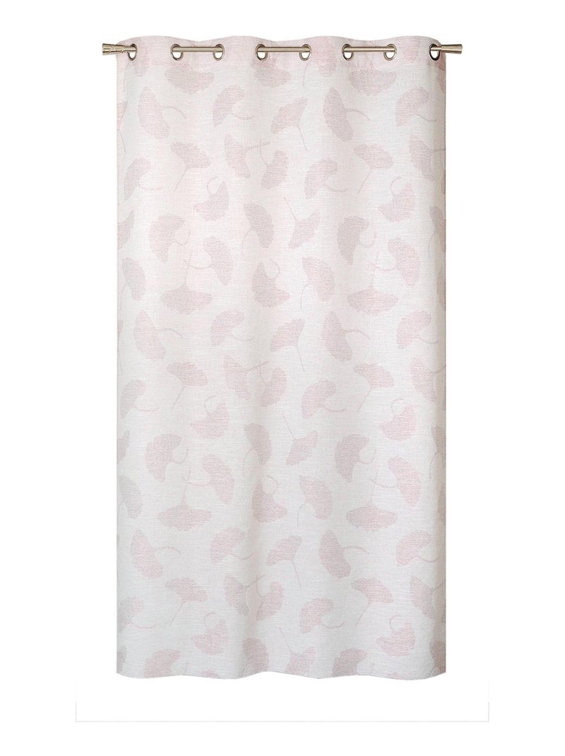 Rideau Jacquard fils coupés, fleurs de Ginkgo, à œillets 140x240cm, rouge, Dylrev Rouge - Kiabi