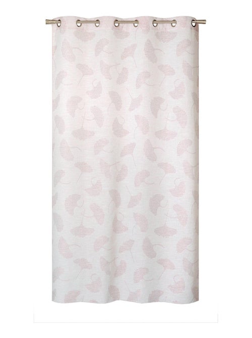 Rideau Jacquard fils coupés, fleurs de Ginkgo, à œillets. - Kiabi