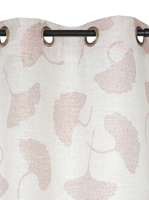 Rideau Jacquard fils coupés, fleurs de Ginkgo, à œillets. - Kiabi