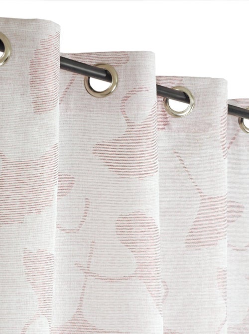 Rideau Jacquard fils coupés, fleurs de Ginkgo, à œillets. - Kiabi