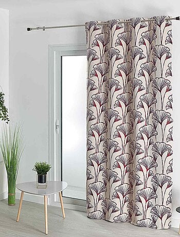 Rideau jacquard fleurs de gingko
