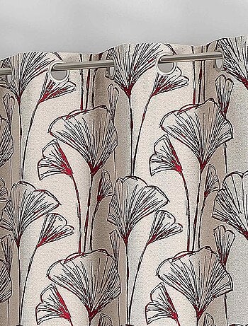 Rideau jacquard fleurs de gingko