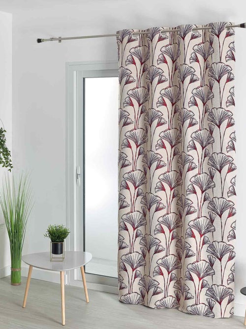 Rideau jacquard fleurs de gingko - Kiabi