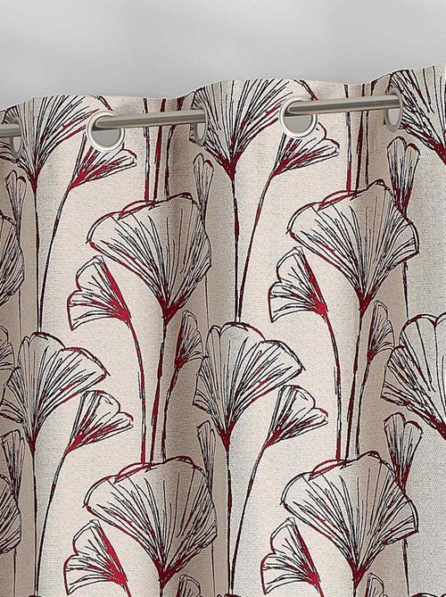 Rideau jacquard fleurs de gingko - Kiabi