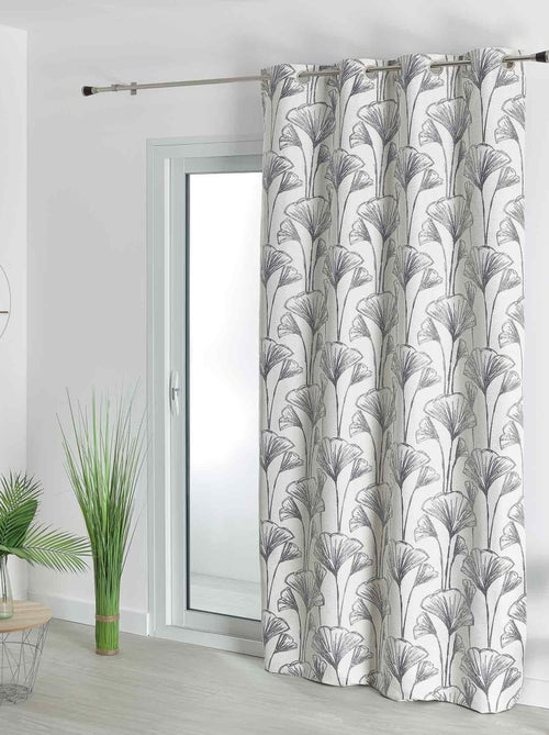 Rideau jacquard fleurs de gingko - Kiabi