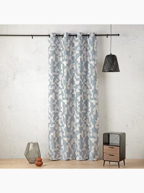 Rideau jacquard géométrique texturé rétro - Kiabi