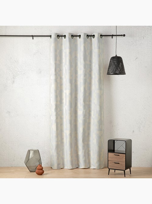 Rideau jacquard géométrique texturé rétro - Kiabi