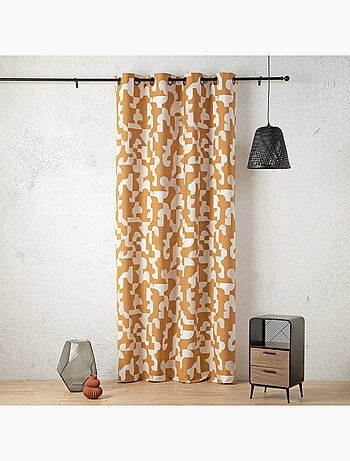 Rideau jacquard géométrique texturé rétro